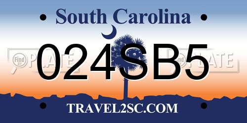 024SB5 South Carolina License Plate