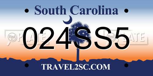 024SS5 South Carolina License Plate