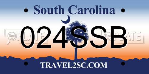 024SSB South Carolina License Plate