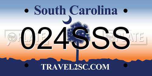 024SSS South Carolina License Plate