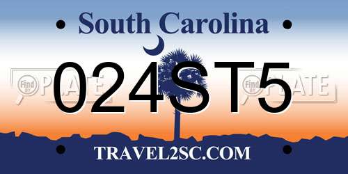 024ST5 South Carolina License Plate