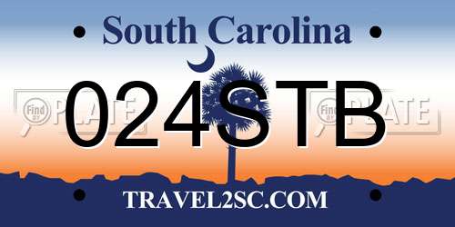 024STB South Carolina License Plate