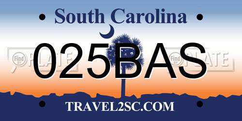 025BAS South Carolina License Plate
