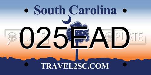 025EAD South Carolina License Plate