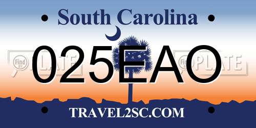 025EAO South Carolina License Plate
