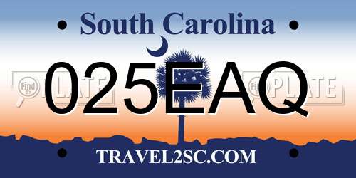 025EAQ South Carolina License Plate