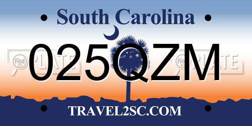 025QZM South Carolina License Plate