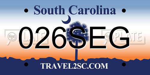 026SEG South Carolina License Plate