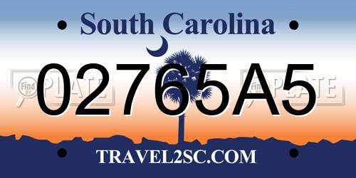 02765A5 South Carolina License Plate