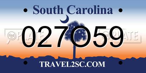 027O59 South Carolina License Plate