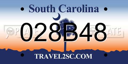 028B48 South Carolina License Plate