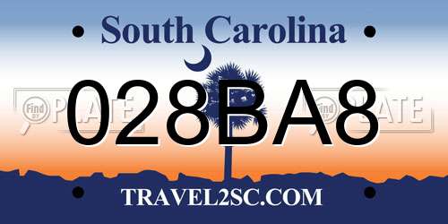 028BA8 South Carolina License Plate