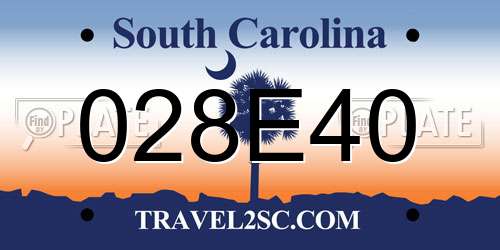 028E40 South Carolina License Plate