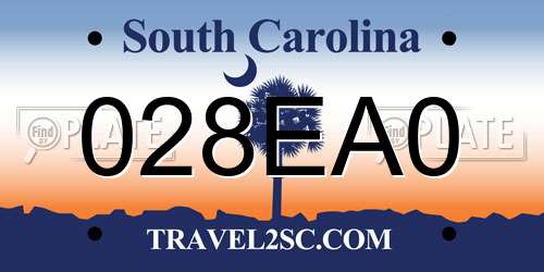 028EA0 South Carolina License Plate