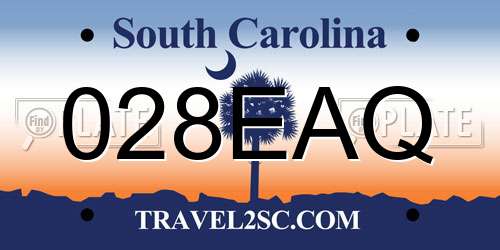 028EAQ South Carolina License Plate