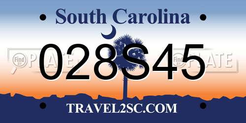 028S45 South Carolina License Plate