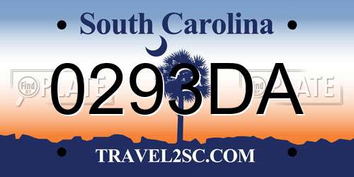 0293DA South Carolina License Plate