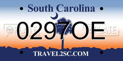 0297OE South Carolina License Plate