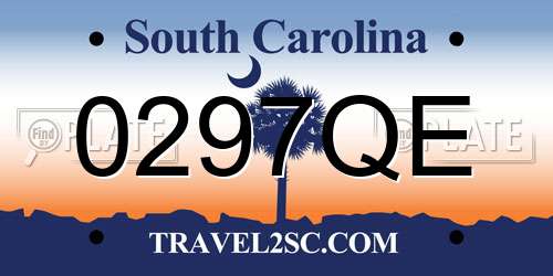 0297QE South Carolina License Plate