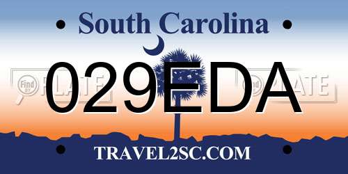 029EDA South Carolina License Plate