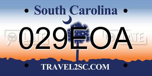 029EOA South Carolina License Plate