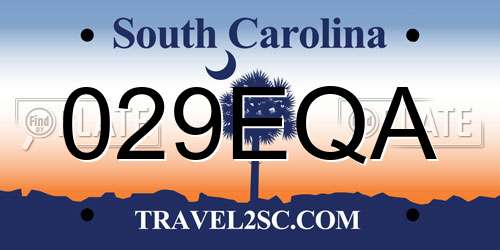 029EQA South Carolina License Plate