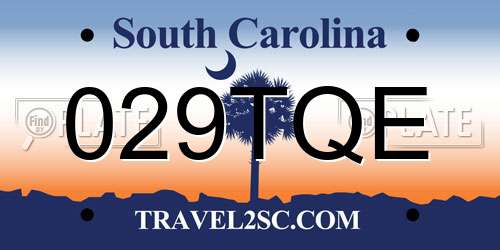 029TQE South Carolina License Plate