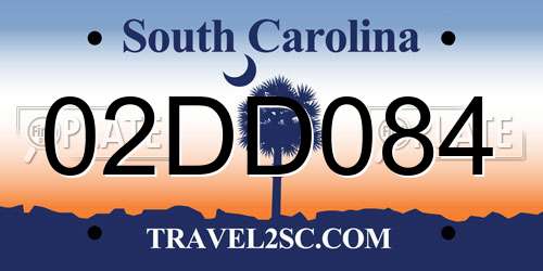 02DD084 South Carolina License Plate