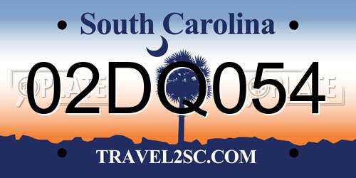 02DQ054 South Carolina License Plate