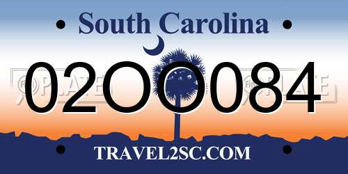 02OO084 South Carolina License Plate