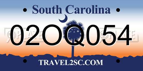 02OQ054 South Carolina License Plate