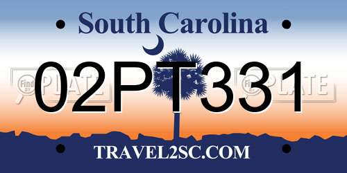 02PT331 South Carolina License Plate