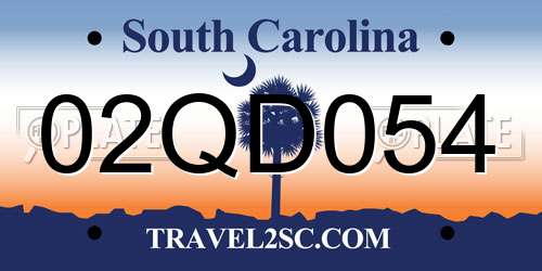 02QD054 South Carolina License Plate