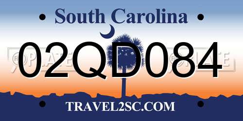 02QD084 South Carolina License Plate