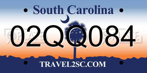 02QQ084 South Carolina License Plate