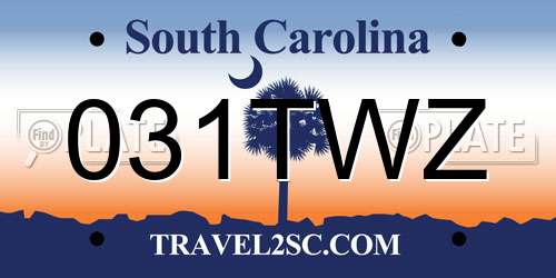 031TWZ South Carolina License Plate