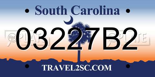 03227B2 South Carolina License Plate