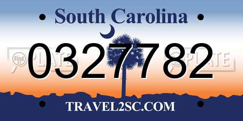 0327782 South Carolina License Plate