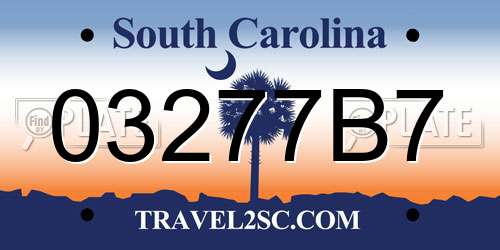 03277B7 South Carolina License Plate