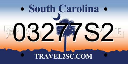 03277S2 South Carolina License Plate