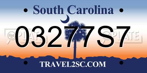 03277S7 South Carolina License Plate