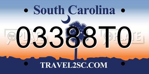 03388T0 South Carolina License Plate
