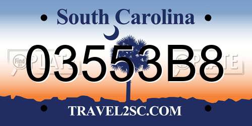 03553B8 South Carolina License Plate