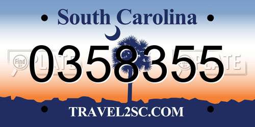 0358355 South Carolina License Plate