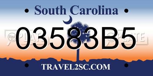 03583B5 South Carolina License Plate
