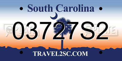 03727S2 South Carolina License Plate