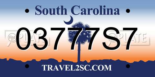 03777S7 South Carolina License Plate