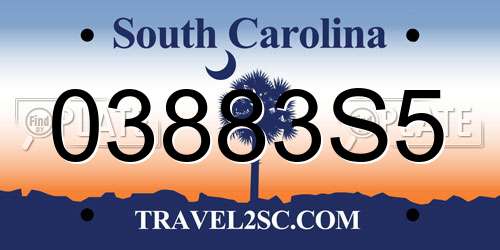 03883S5 South Carolina License Plate