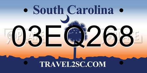 03EQ268 South Carolina License Plate