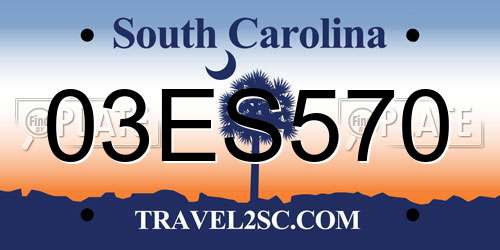 03ES570 South Carolina License Plate